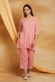 Rose Pink Cotton Crepe Cord Set (with slip) Rose Pink Cotton Crepe Cord Set (with slip)