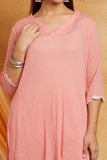Rose Pink Cotton Crepe Cord Set (with slip) Rose Pink Cotton Crepe Cord Set (with slip)