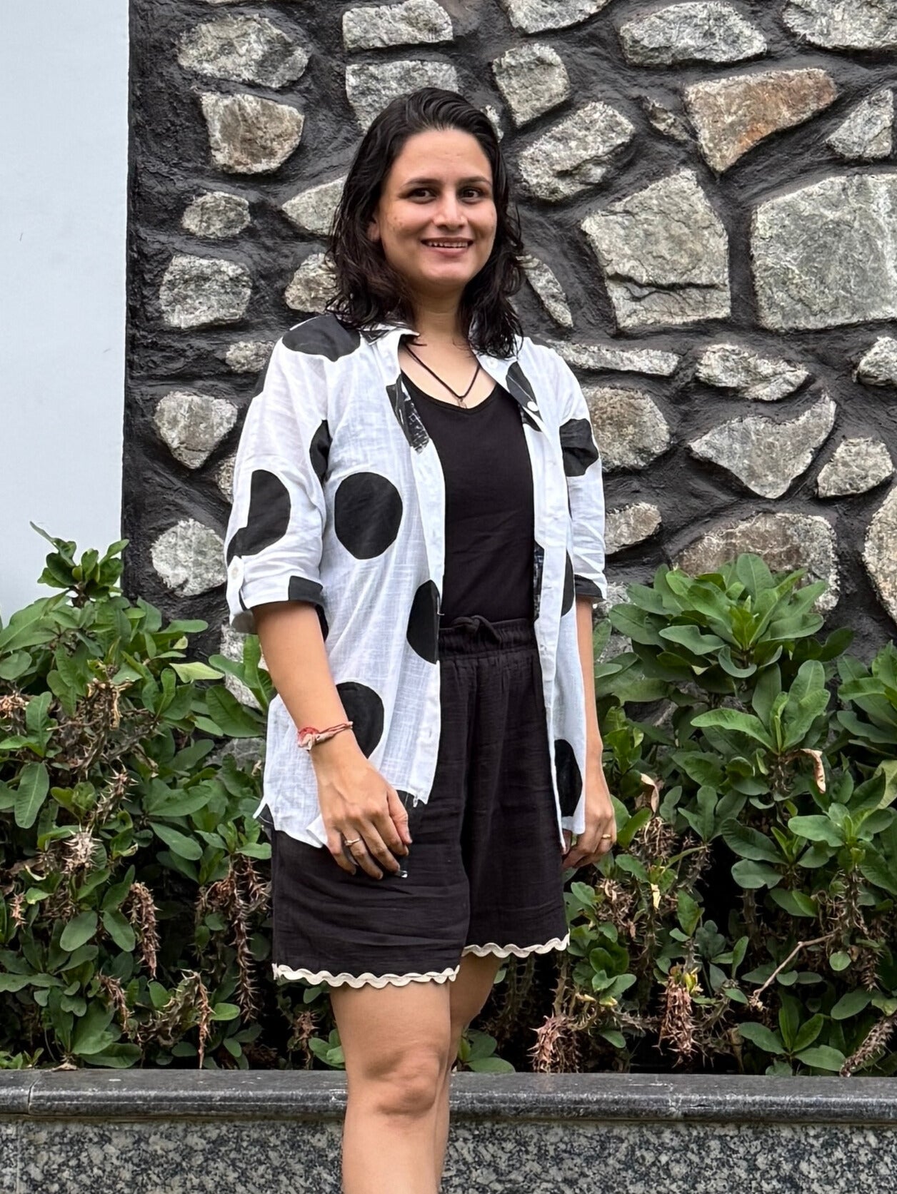 Bold Polka Dot Collared Shirt Bold Polka Dot Collared Shirt