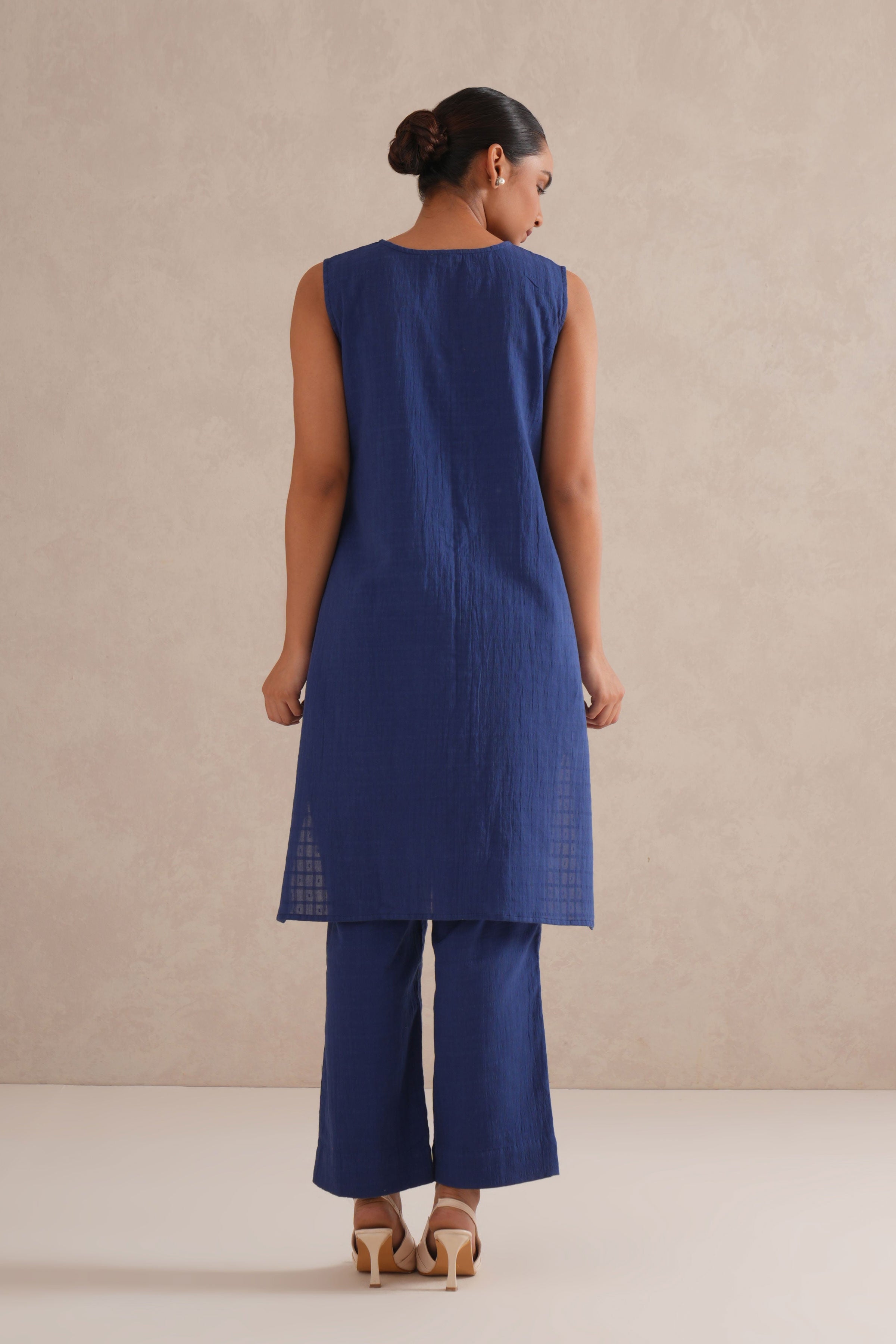 Indigo Blue Checkered Co-Ord Set Indigo Blue Checkered Co-Ord Set