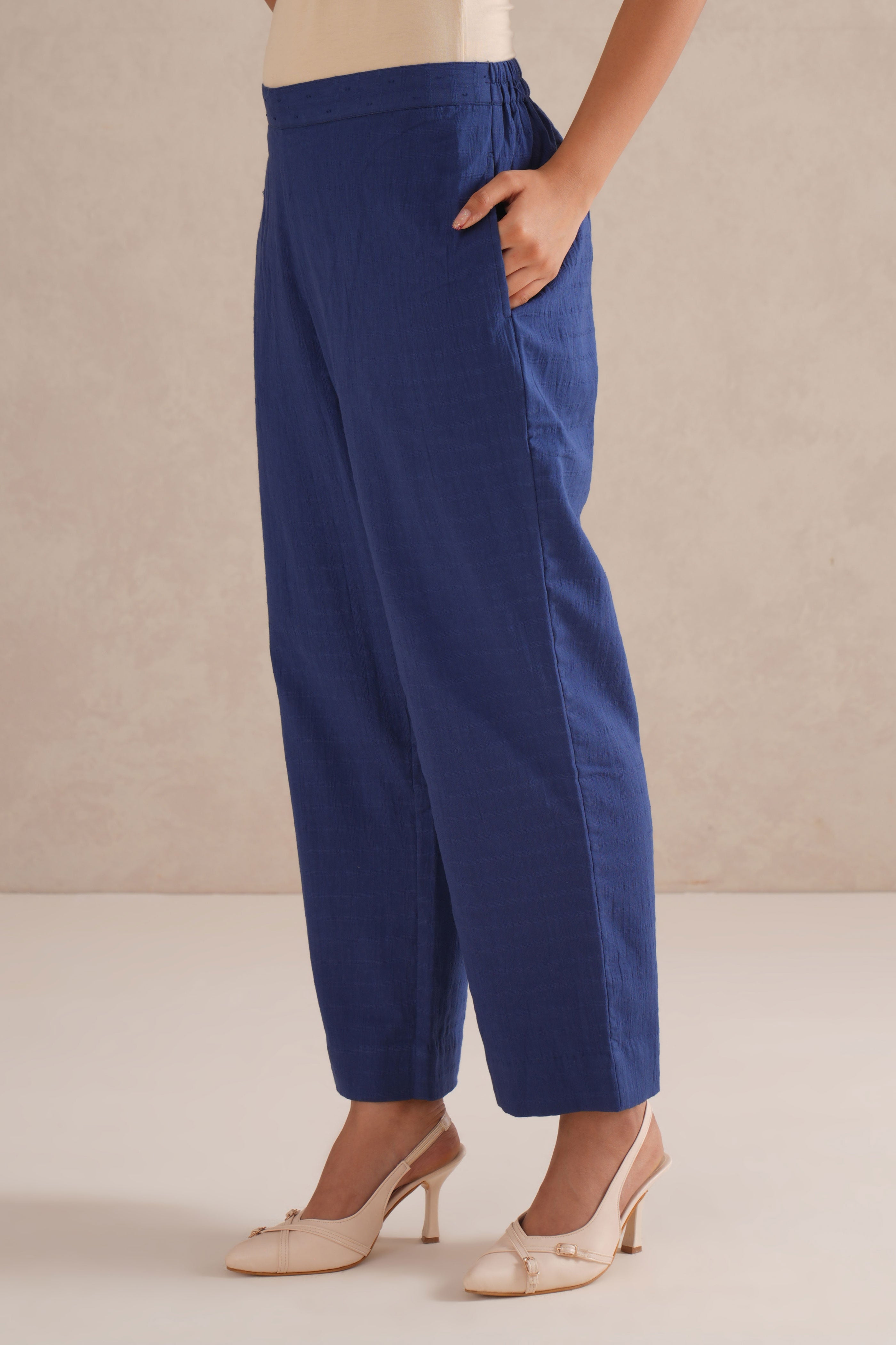 Indigo Blue Checkered Co-Ord Set Indigo Blue Checkered Co-Ord Set