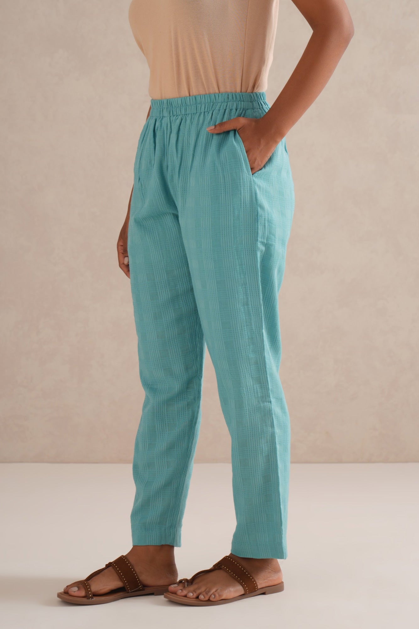 Firozi Checkered Co-Ord Set Firozi Checkered Co-Ord Set