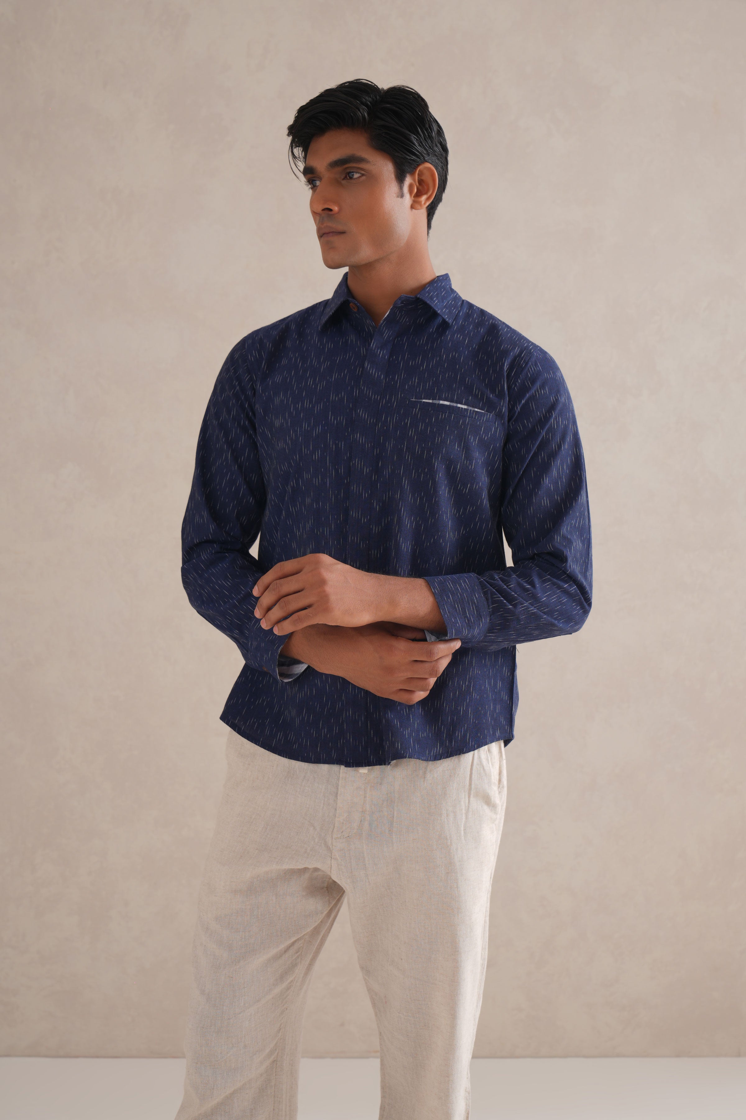 Handloom Indigo Ikat Shirt Handloom Indigo Ikat Shirt