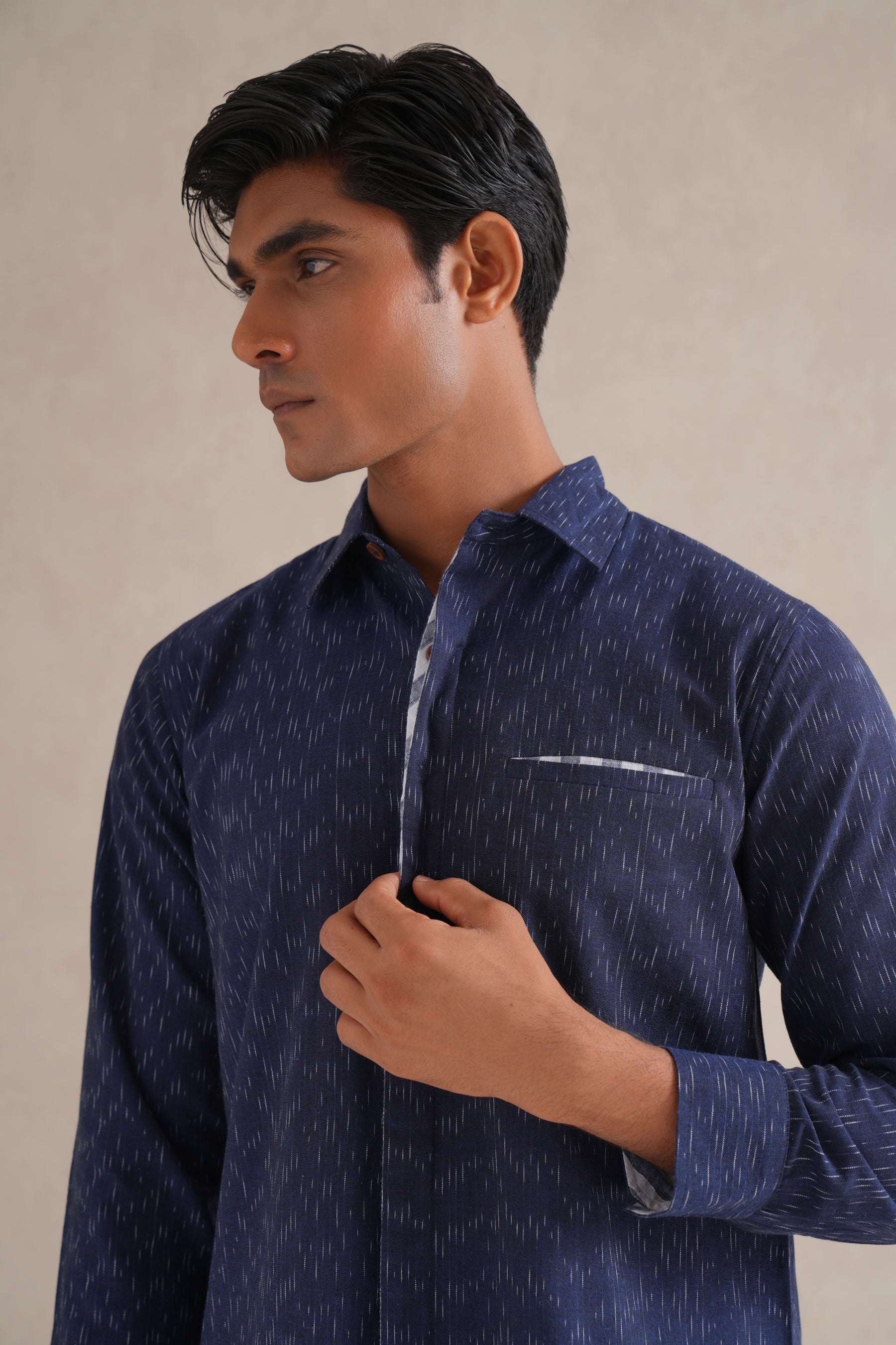 Handloom Indigo Ikat Shirt Handloom Indigo Ikat Shirt