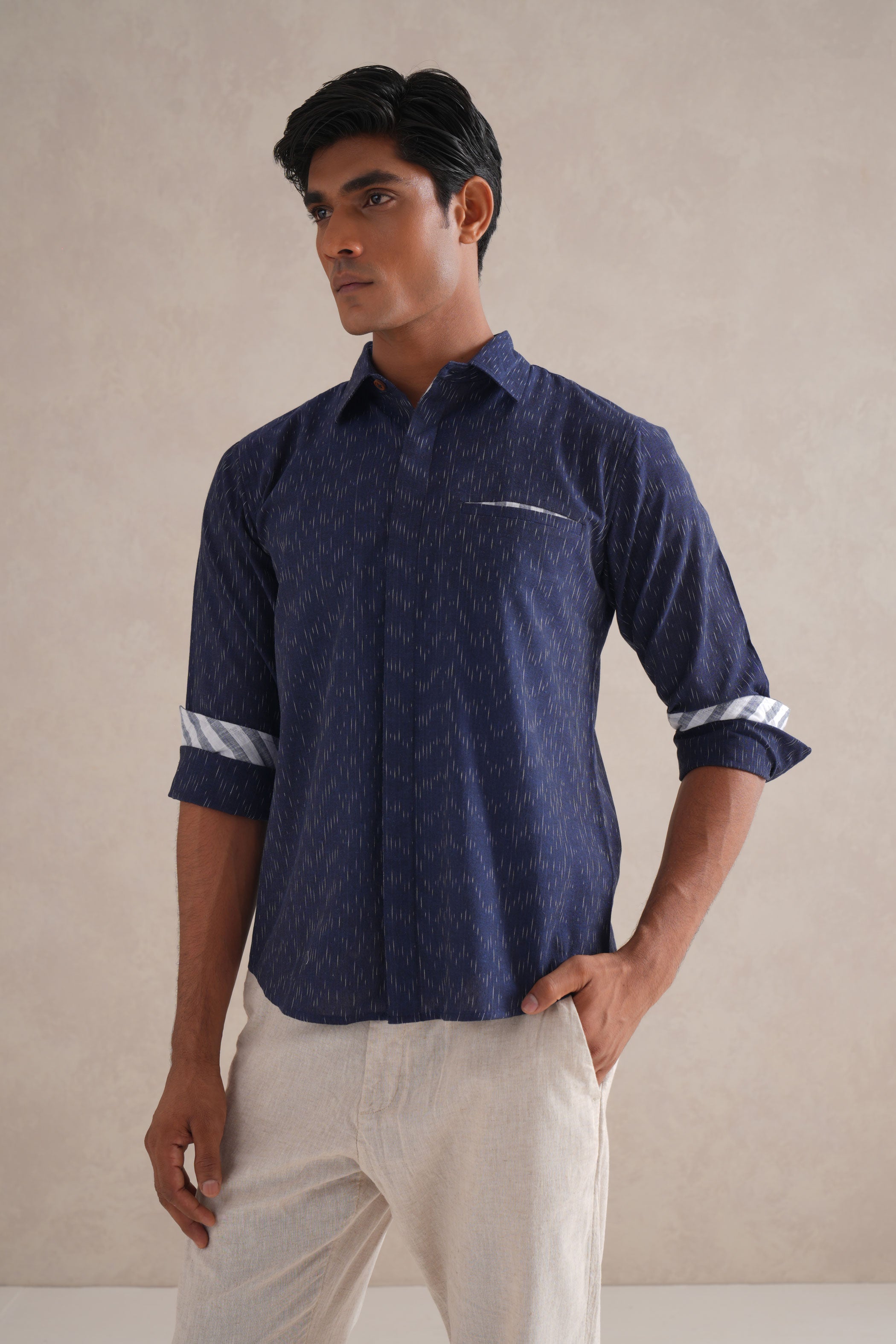 Handloom Indigo Ikat Shirt Handloom Indigo Ikat Shirt
