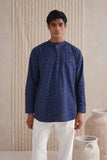Handloom Indigo Ikat Shirt Kurta Handloom Indigo Ikat Shirt Kurta