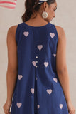 Purple Hearts Discharge Block Print Kurta Purple Hearts Discharge Block Print Kurta
