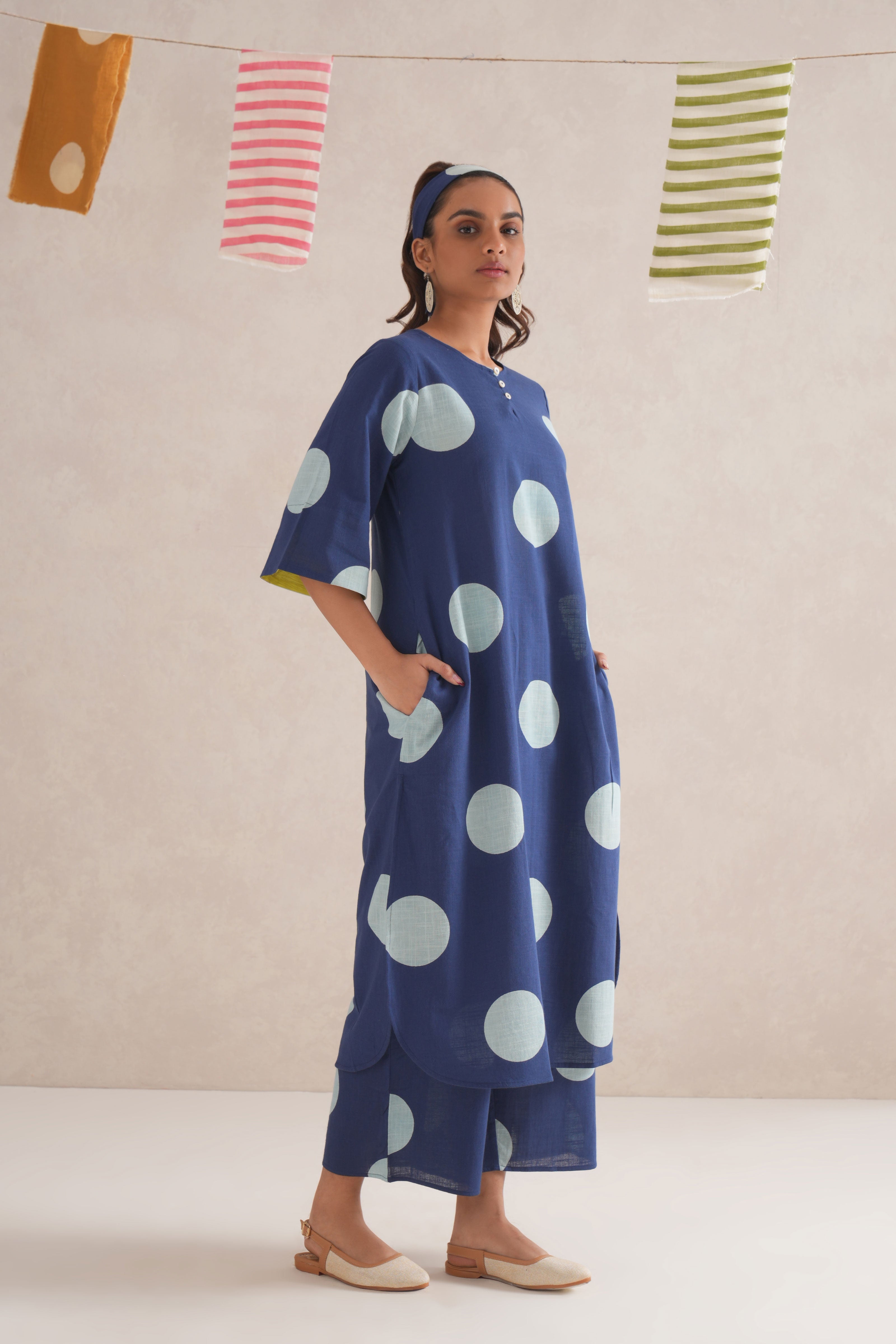Neela Discharge Block Print Kurta Neela Discharge Block Print Kurta