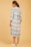Black & White Ikat High-Low Dress - Cyan India Black & White Ikat High-Low Dress - Cyan India