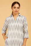 Black & White Ikat High-Low Dress - Cyan India Black & White Ikat High-Low Dress - Cyan India
