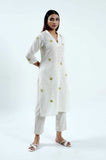 Blooming Roses Embroidered Kurta - Cyan India Blooming Roses Embroidered Kurta - Cyan India