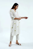 Blooming Roses Embroidered Kurta - Cyan India Blooming Roses Embroidered Kurta - Cyan India