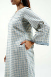 Blue Hand Block Print Kurta - Cyan India Blue Hand Block Print Kurta - Cyan India