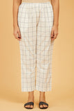 Cotton Checkered Pants - Cyan India Cotton Checkered Pants - Cyan India