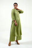 Green Modal Satin Set - Cyan India Green Modal Satin Set - Cyan India