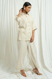 Handloom Checkered Shirt with Embroidery - Cyan India Handloom Checkered Shirt with Embroidery - Cyan India