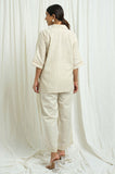 Handloom Checkered Shirt with Embroidery - Cyan India Handloom Checkered Shirt with Embroidery - Cyan India