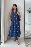 Yellow Hearts Discharge Block Print Kurta Yellow Hearts Discharge Block Print Kurta