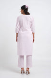 Lilac Gingham Angarakha Cord Set - Cyan India Lilac Gingham Angarakha Cord Set - Cyan India