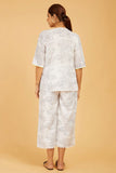 Mis-Match Block Print Shirt with Floral Back - Cyan India Mis-Match Block Print Shirt with Floral Back - Cyan India