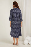 Navy Blue Ikat High-Low Dress - Cyan India Navy Blue Ikat High-Low Dress - Cyan India