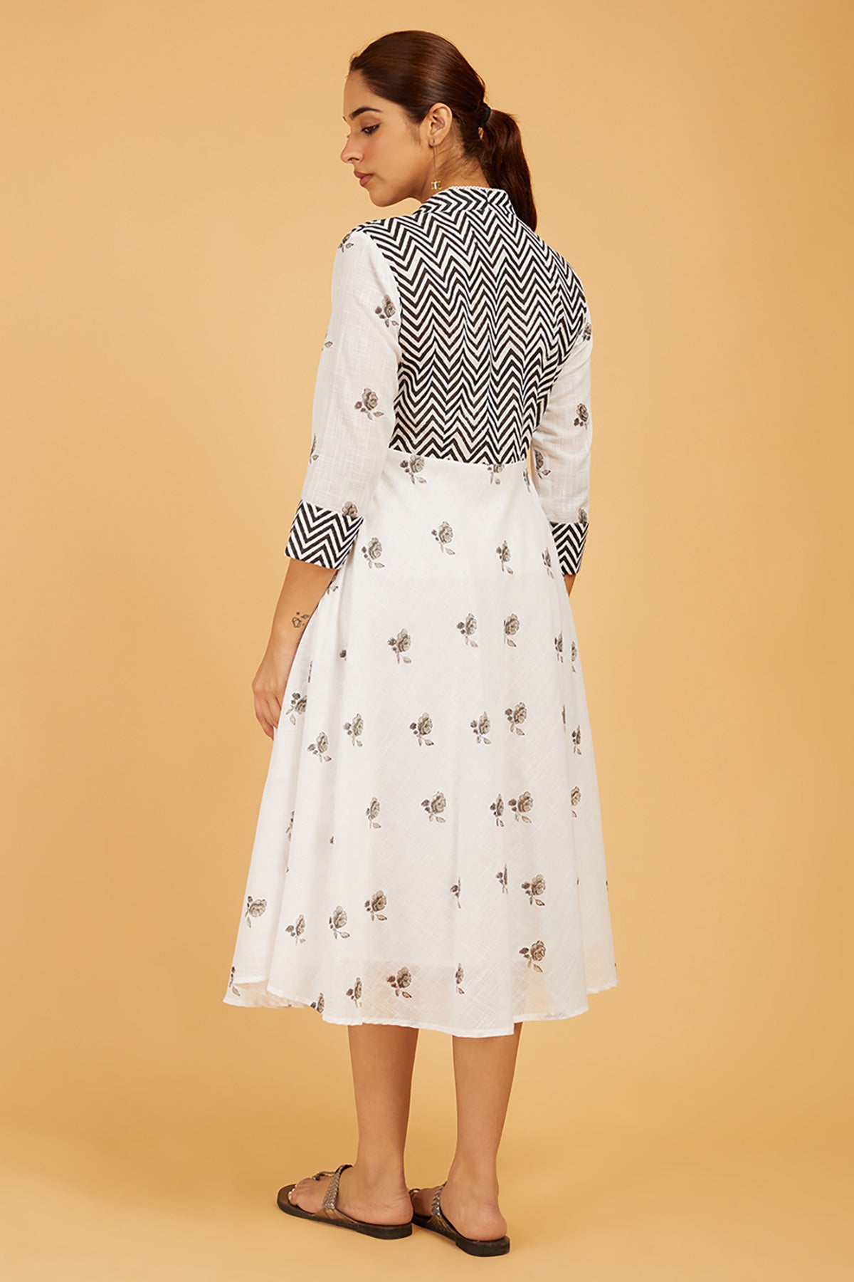 Pattern-Play Hand Block Print Dress - Cyan India Pattern-Play Hand Block Print Dress - Cyan India