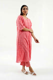 Peach Bold Checks Kurta with Slip (set of 2) - Cyan India Peach Bold Checks Kurta with Slip (set of 2) - Cyan India