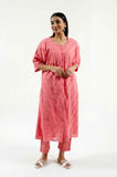 Peach Bold Checks Kurta with Slip (set of 2) - Cyan India Peach Bold Checks Kurta with Slip (set of 2) - Cyan India