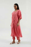 Peach Bold Checks Kurta with Slip (set of 2) - Cyan India Peach Bold Checks Kurta with Slip (set of 2) - Cyan India