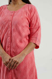 Peach Bold Checks Kurta with Slip (set of 2) - Cyan India Peach Bold Checks Kurta with Slip (set of 2) - Cyan India