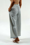 Powder Blue Block Print Pants - Cyan India Powder Blue Block Print Pants - Cyan India