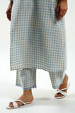 Powder Blue Block Print Pants - Cyan India Powder Blue Block Print Pants - Cyan India