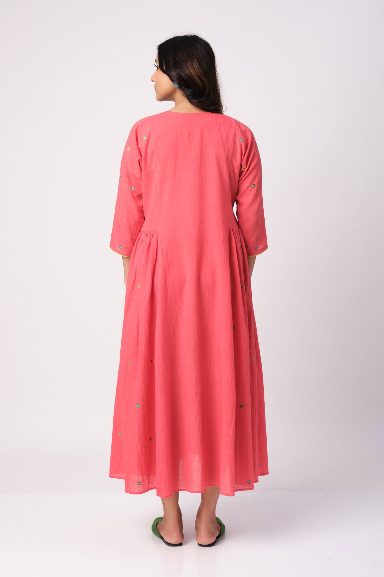 Rani Embroidered Dress/Kurta - Cyan India Rani Embroidered Dress/Kurta - Cyan India