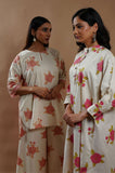 Summer Bloom Cotton-Linen Top - Cyan India Summer Bloom Cotton-Linen Top - Cyan India