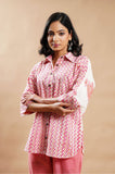 Summer Bloom Soft Cotton Shirt - Cyan India Summer Bloom Soft Cotton Shirt - Cyan India