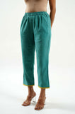 Teal Blue Cotton Pants - Cyan India Teal Blue Cotton Pants - Cyan India