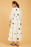 Uneven Polka Dots Flared Dress - Cyan India Uneven Polka Dots Flared Dress - Cyan India