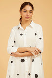 Uneven Polka Dots Shirt Dress (with slip) - Cyan India Uneven Polka Dots Shirt Dress (with slip) - Cyan India