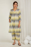 Yellow-Grey Ikat Cord-Set - Cyan India Yellow-Grey Ikat Cord-Set - Cyan India