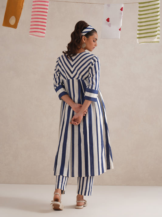 Neeli Dhari Hand Block Print Kurta