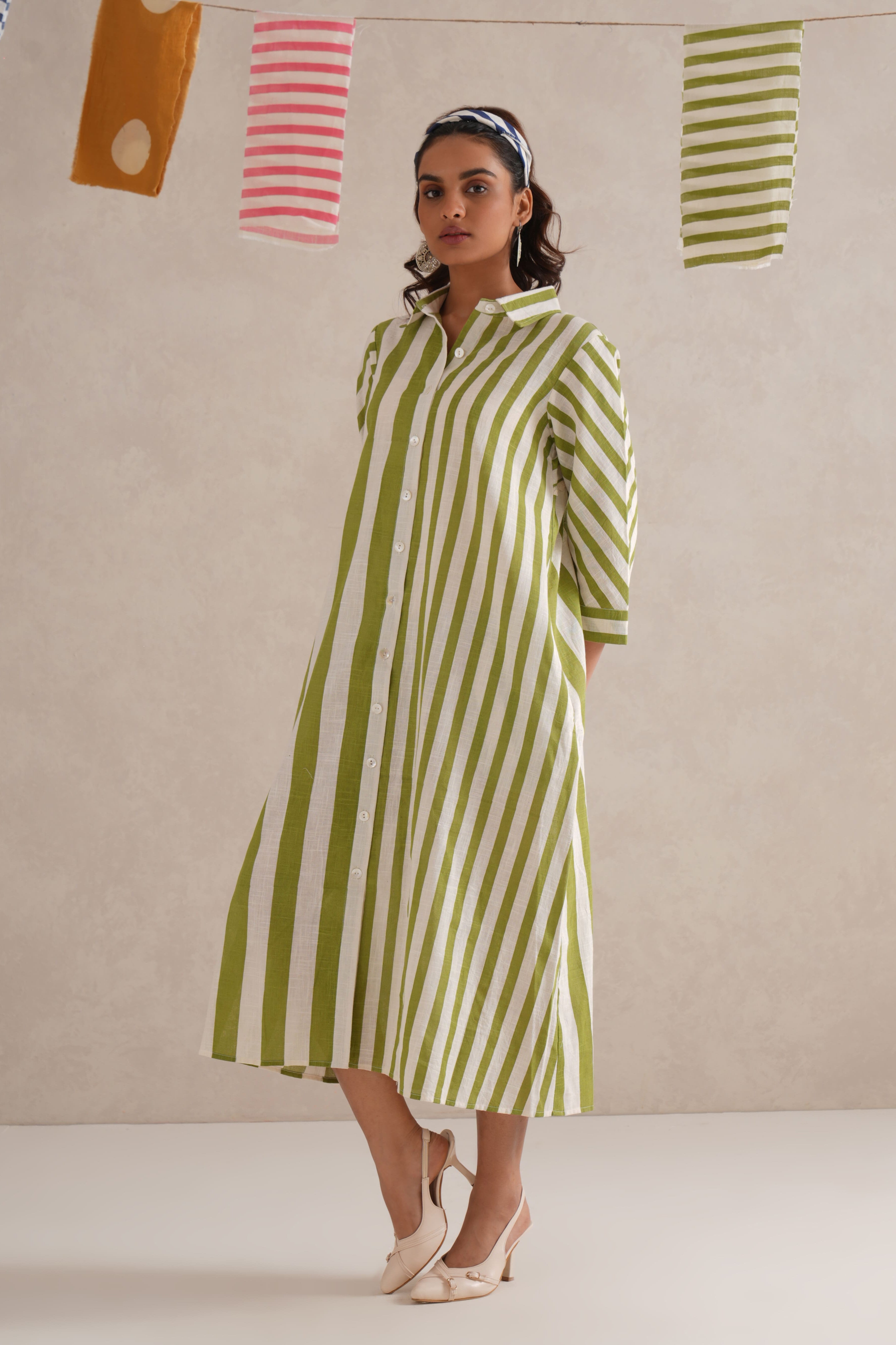 Dhani Hand Block Print Shirt Dress