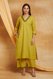Oil Green Mangalgiri Handloom Cord Set