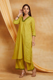 Oil Green Mangalgiri Handloom Cord Set