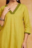 Oil Green Mangalgiri Handloom Cord Set