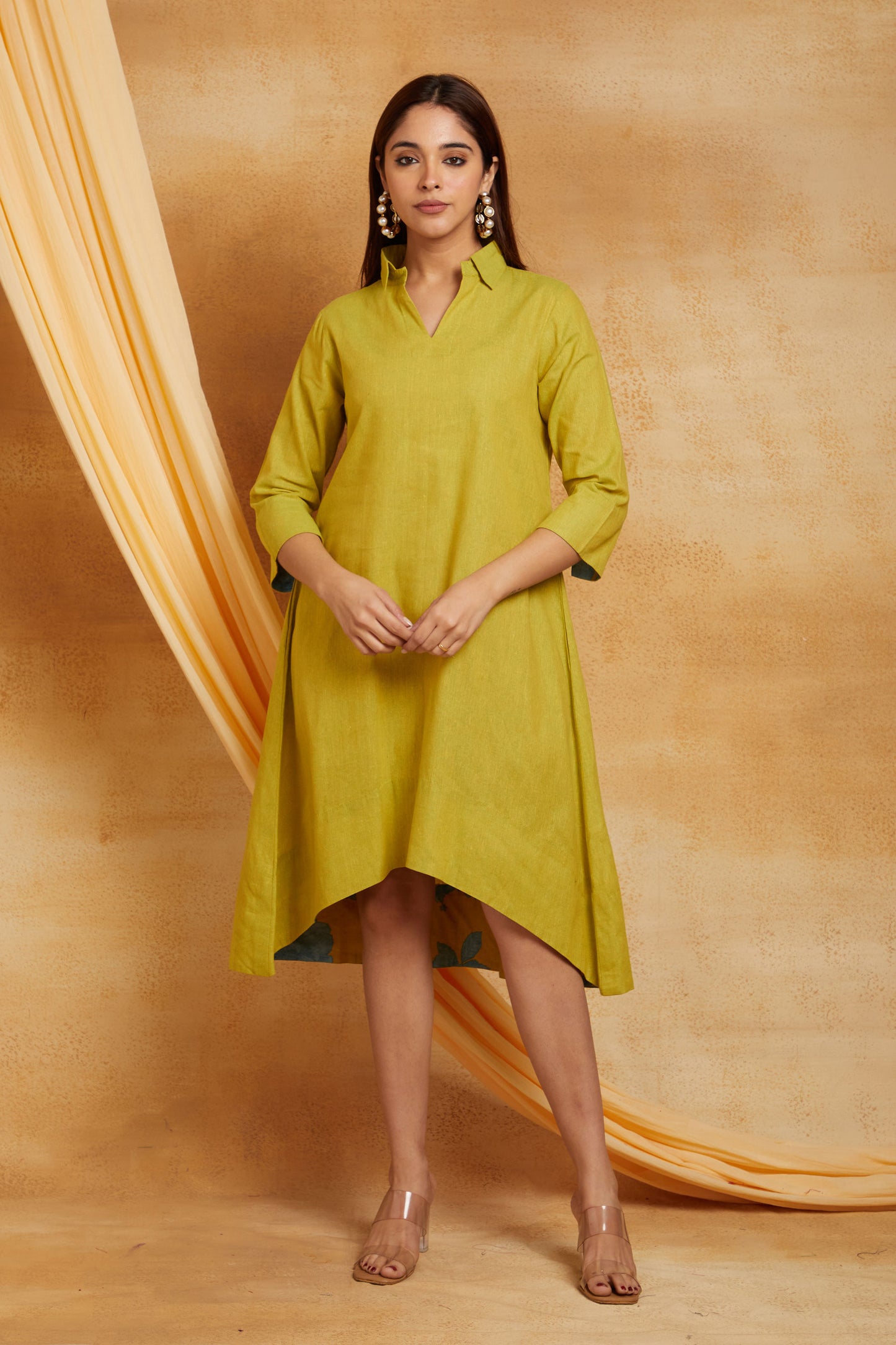 Handloom Mangalgiri High-Low Dress