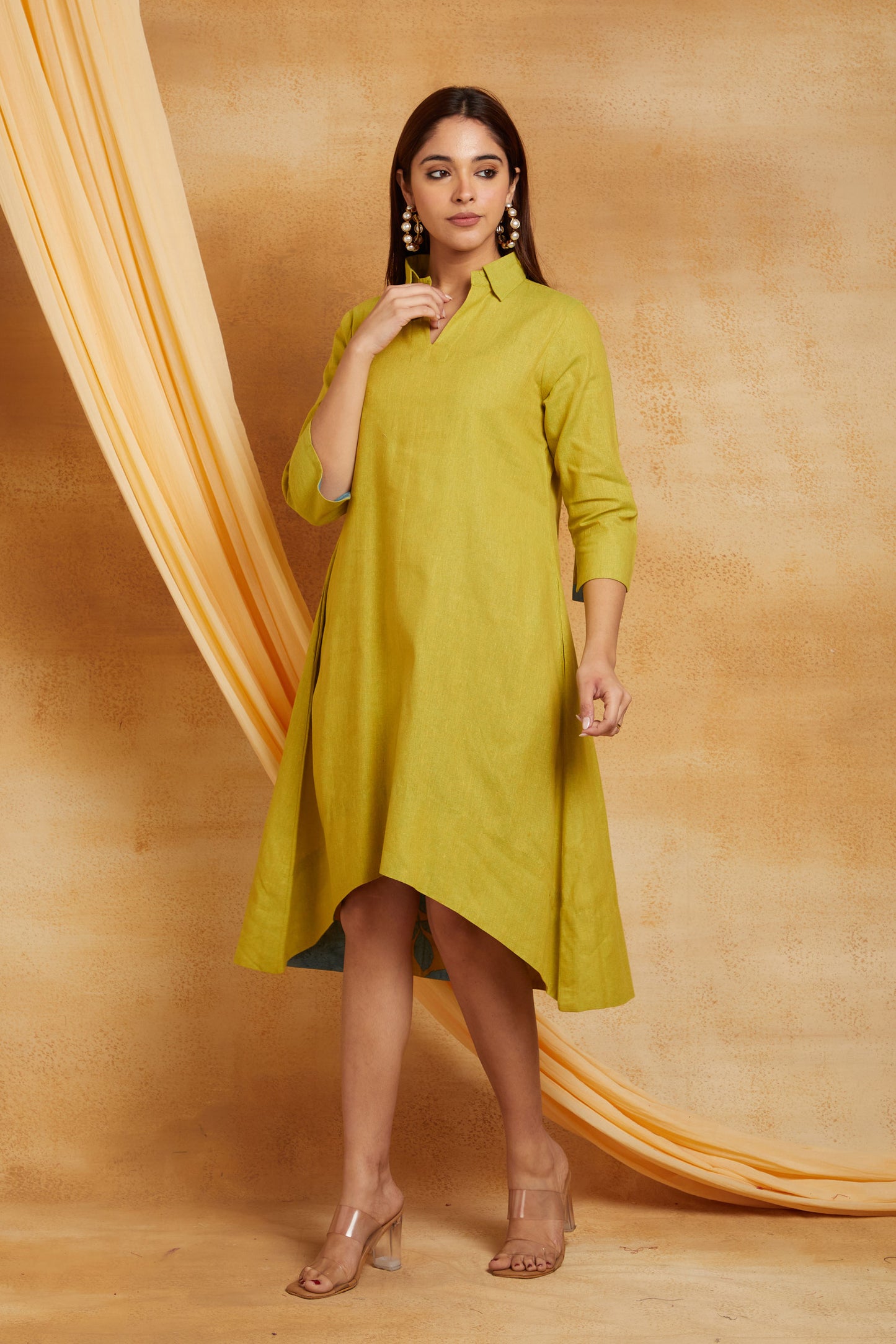 Handloom Mangalgiri High-Low Dress