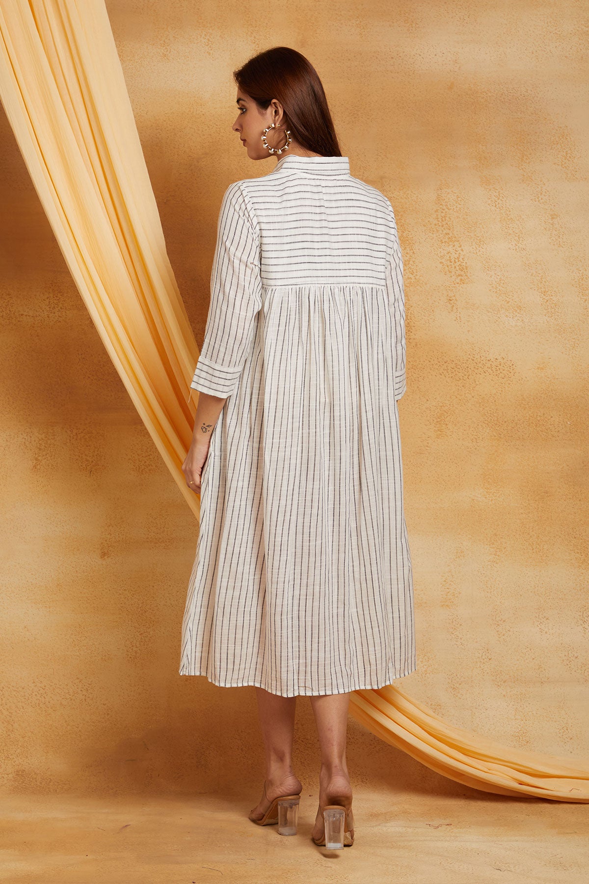 Premium Handloom Cotton B&W Dress (with Slip)