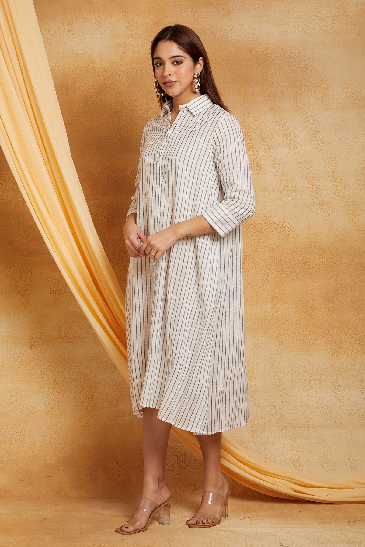 Premium Handloom Cotton B&W Dress (with Slip)