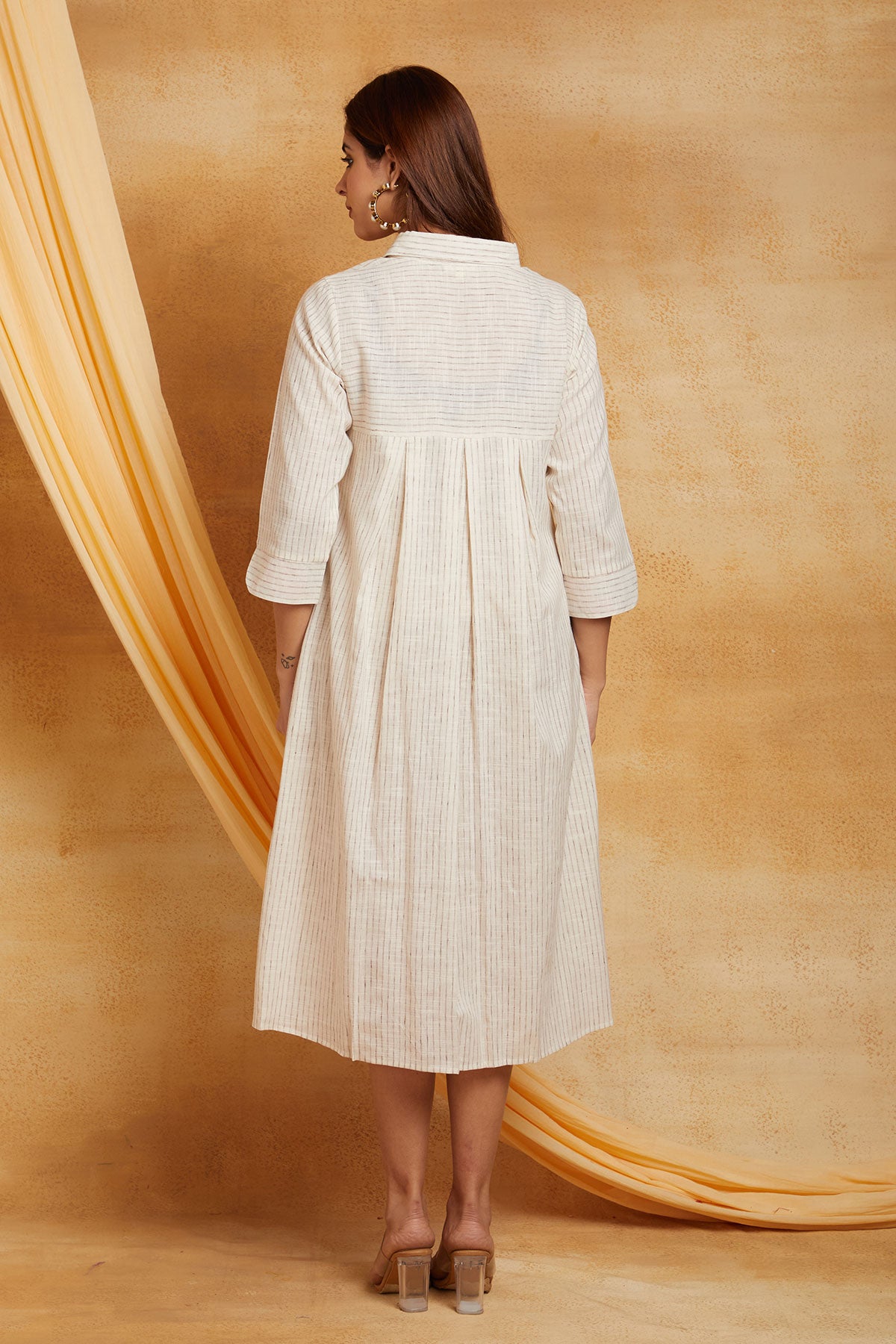 Handloom Striped Shirt Dress