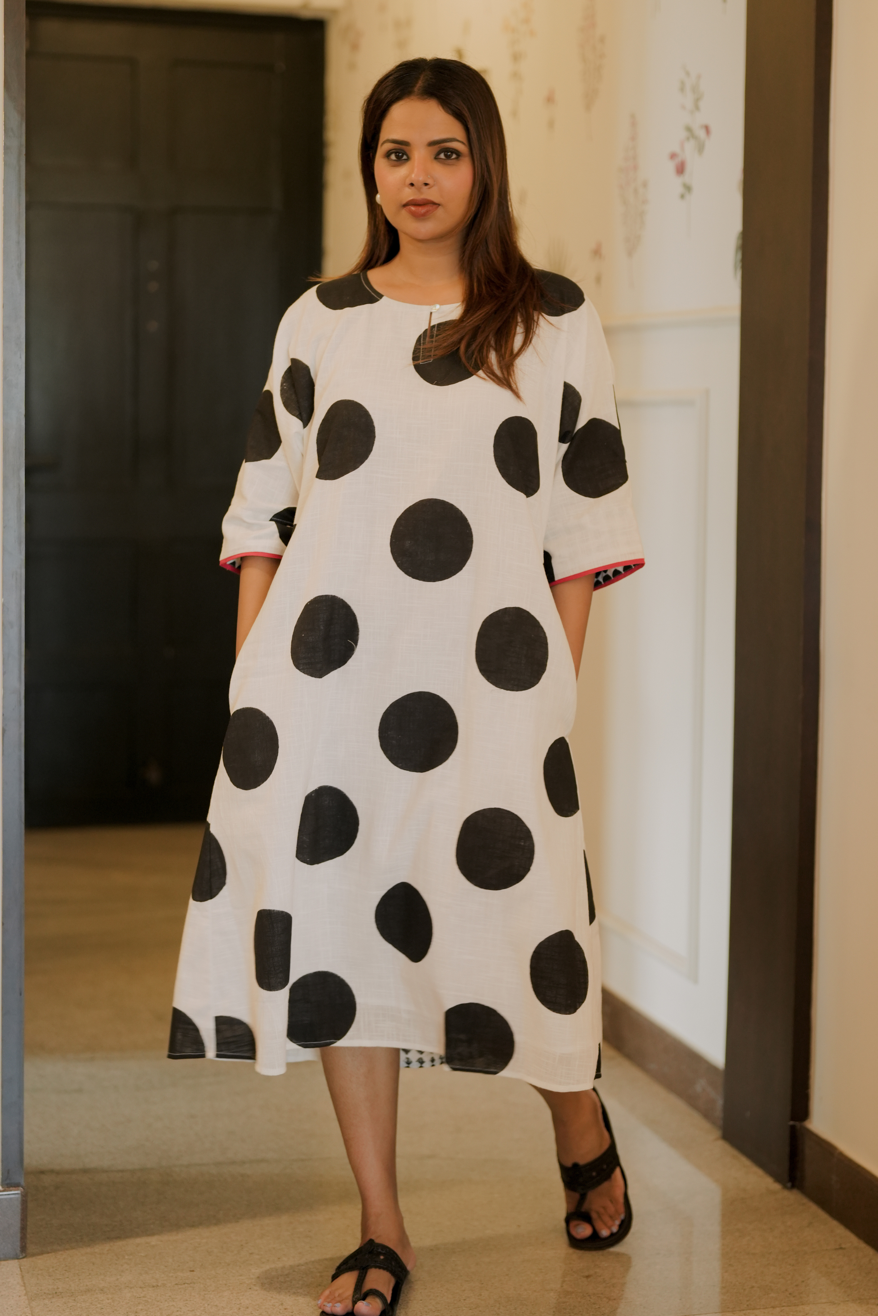 Bohemian Polka Dot Premium Cotton Dress